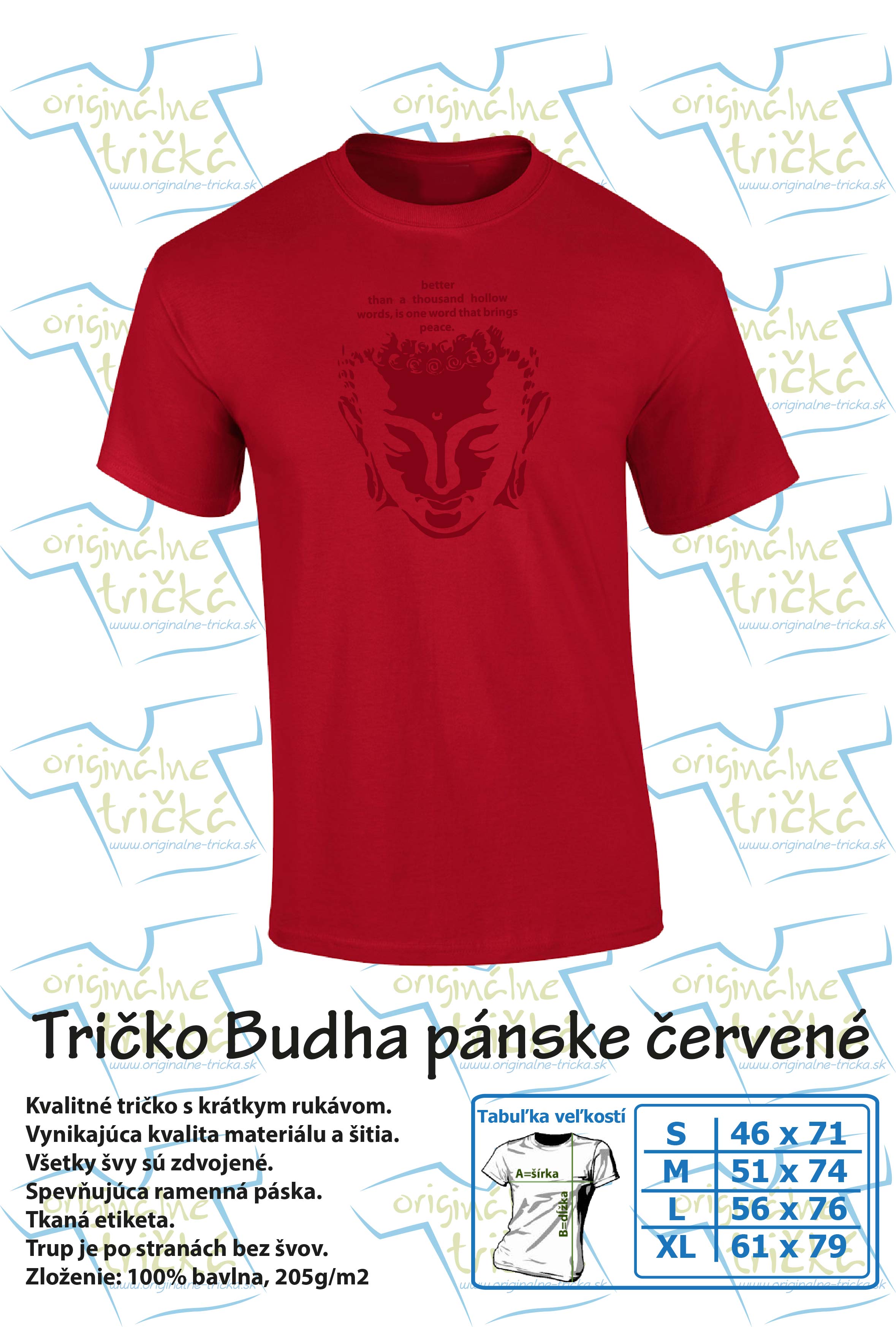 Tričko Budha pánske červené