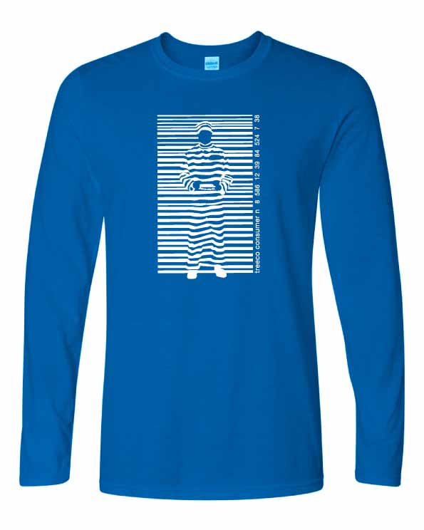 Tričko s dlhým rukávom čiarový kód modré