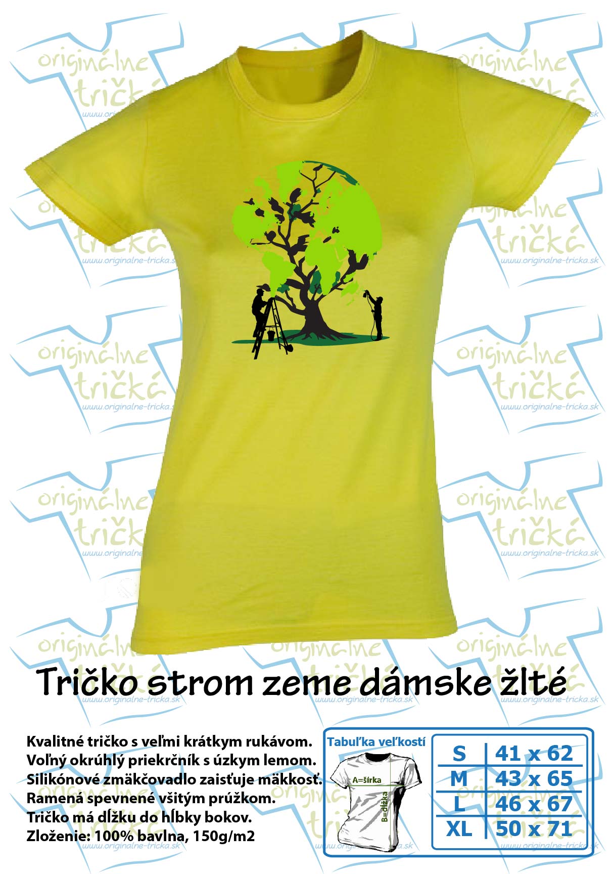 Tričko strom zeme dámske žlté