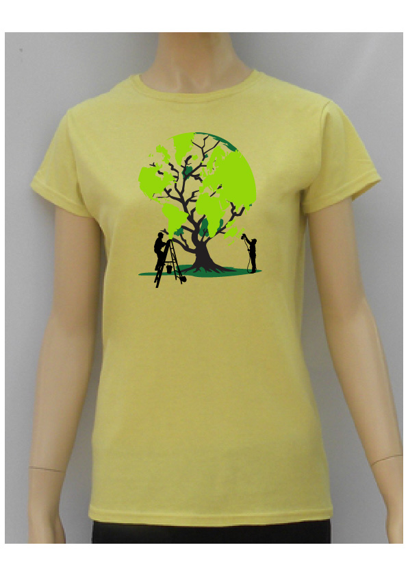 Tričko strom zeme dámske žltozelené